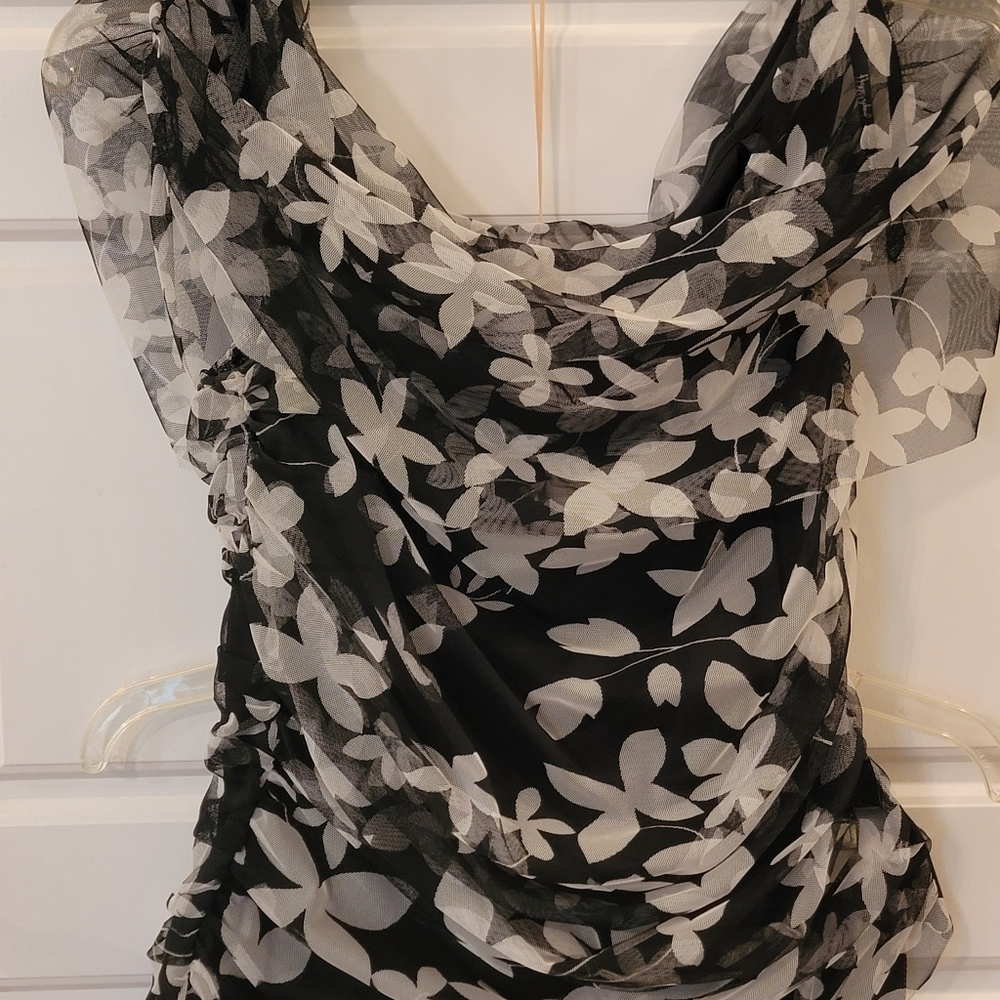 Vintage Joseph Ribkoff Trends 2-Piece Mesh Floral Evening Gown Set - Size 6 - Picture 11 of 14